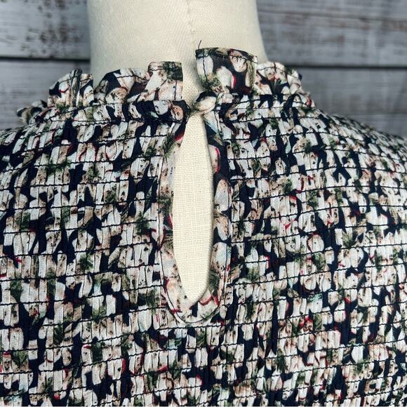 Lulus Medium Floral Forever Navy Blue Floral Print Smocked Skater Dress - Picture 7 of 15